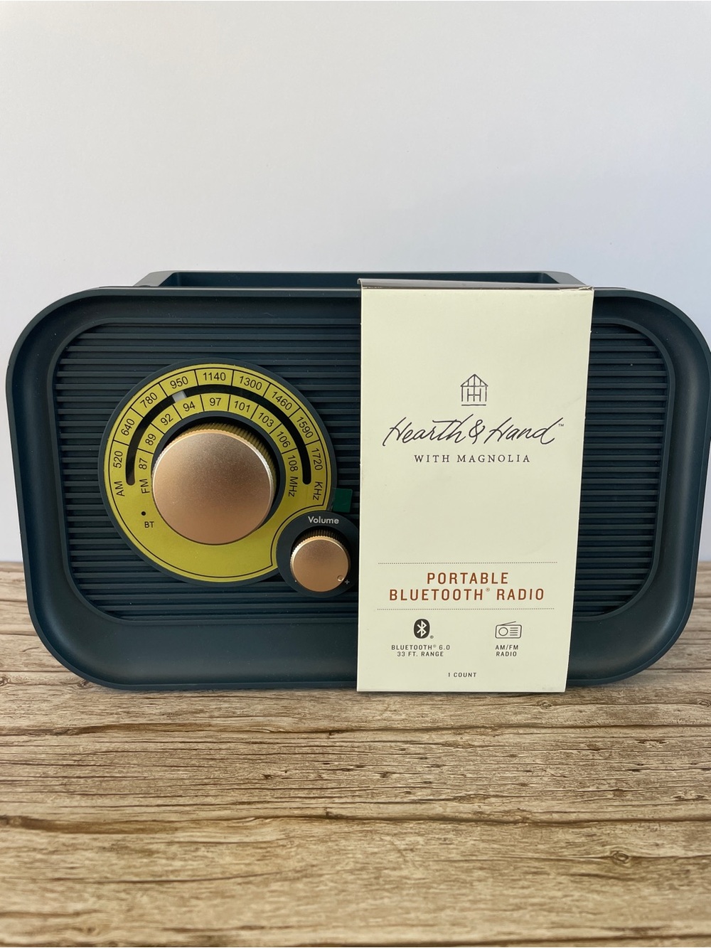 Hearth & Hand with Magnolia-Portable Bluetooth Speaker and Radio - Navy